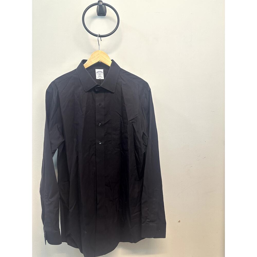 Brooks Brothers 346 Black The Original Polo Shirt Sz 17 6/7